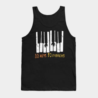 Funny 88 Keys 10 Fingers Piano Tank Top